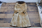 Vintage 1960s Fur Collared Suede Leather Full Length Jacket