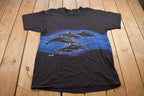 Vintage 1990 Swimming Dolphins Graphic Oneita T Shirt