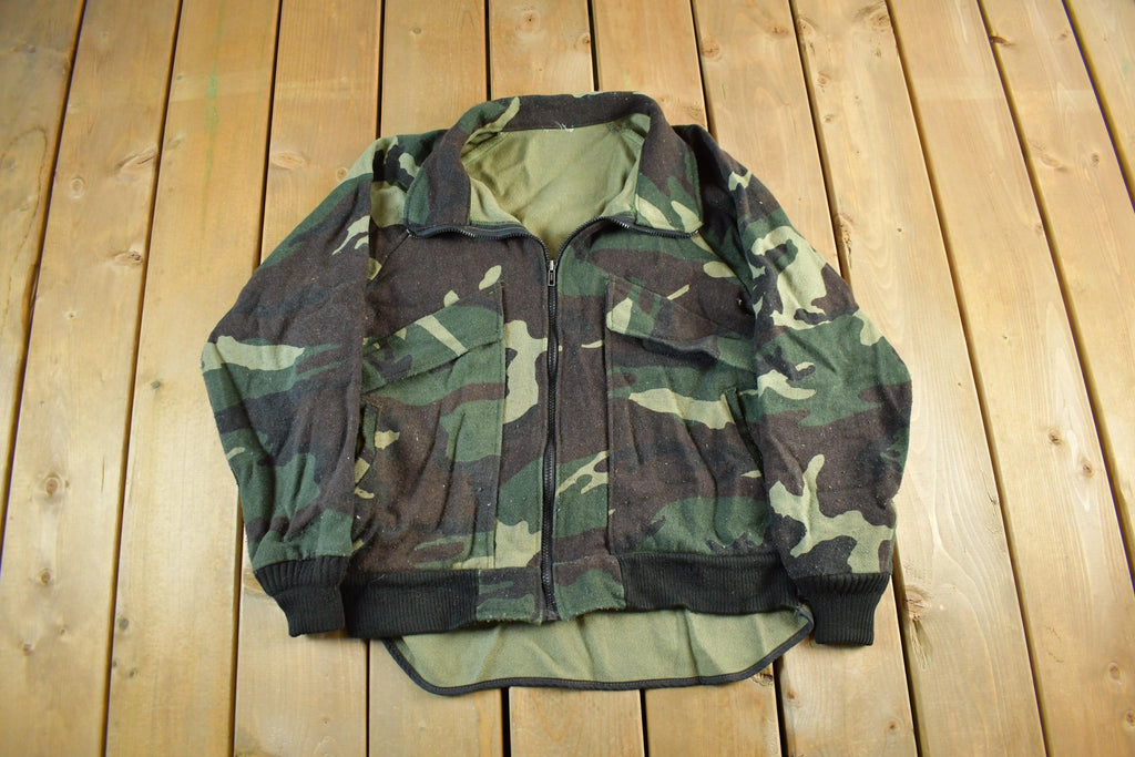 Vintage 90s Camo Hunting Jacket - Men's Wool Blend Large