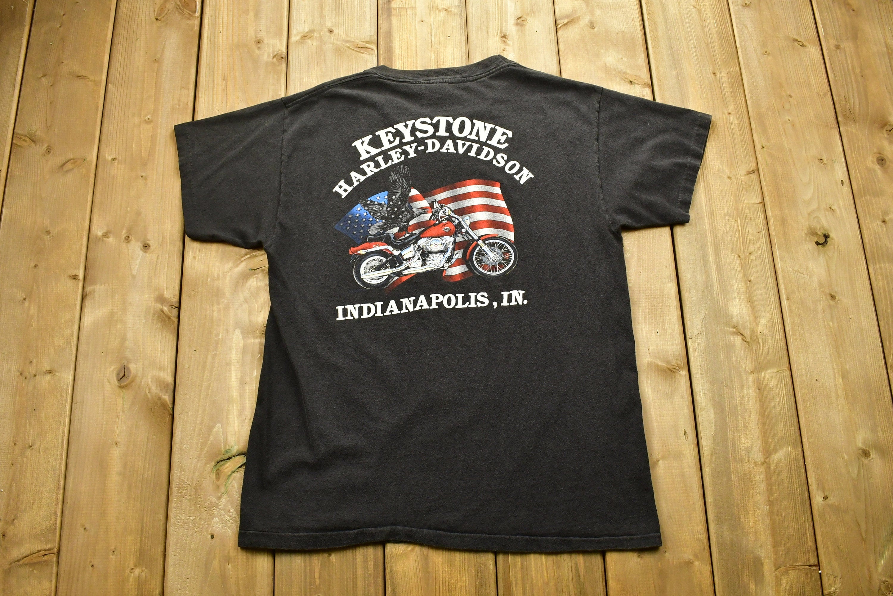 Vintage 1989 Harley Davidson Motorcycles "Street Tough" 3D Emblem T-Shirt