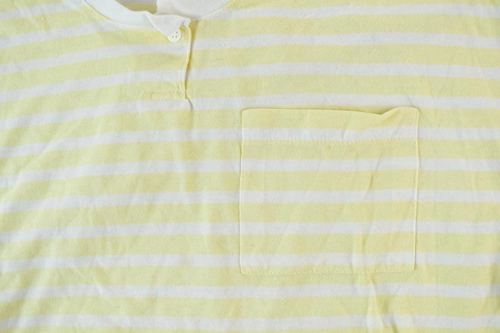Vintage 1990s Idioms Yellow Striped Single Stitch T-Shirt
