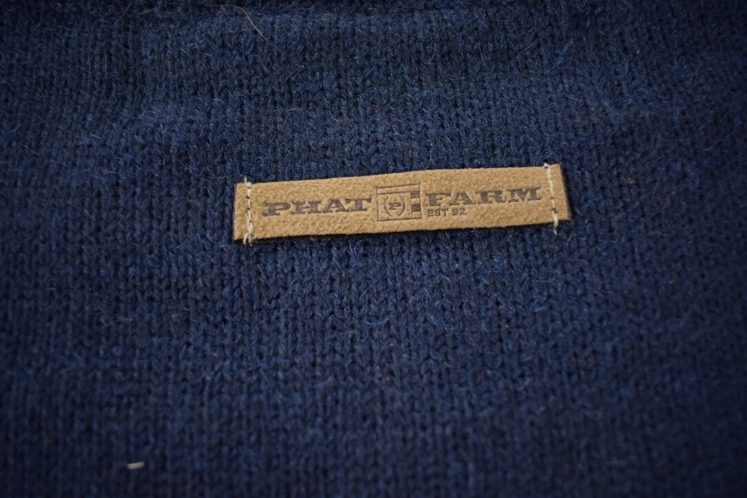 Vintage 2000s Phat Farm Embroidered Knit Crewneck Sweater Size XL