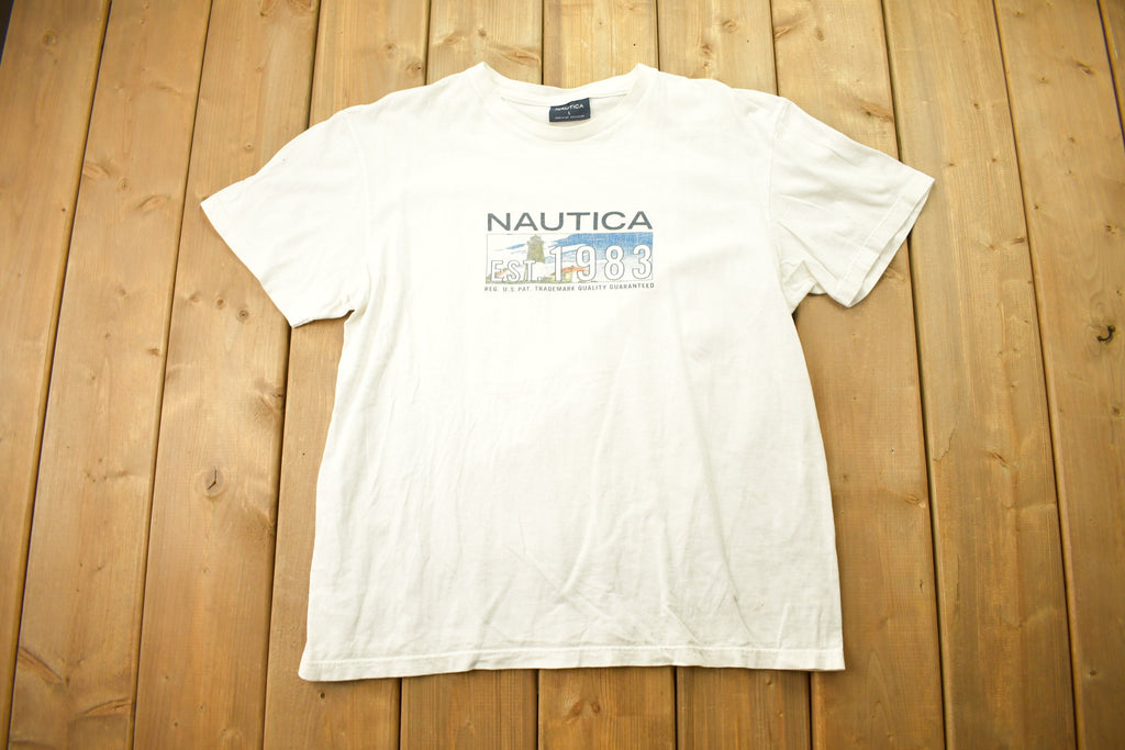 Vintage 1990s Nautica Sailing Graphic T Shirt