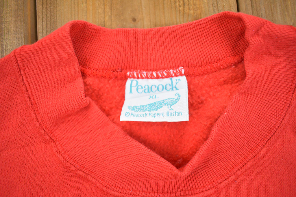 Vintage 1990s Peacock Red Crewneck Sweatshirt - XL