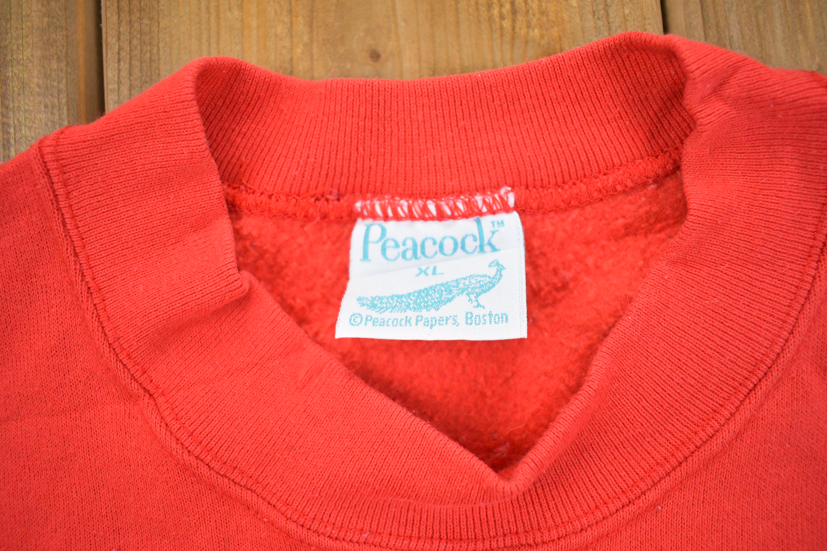 Vintage 1990s Peacock Red Crewneck Sweatshirt - XL
