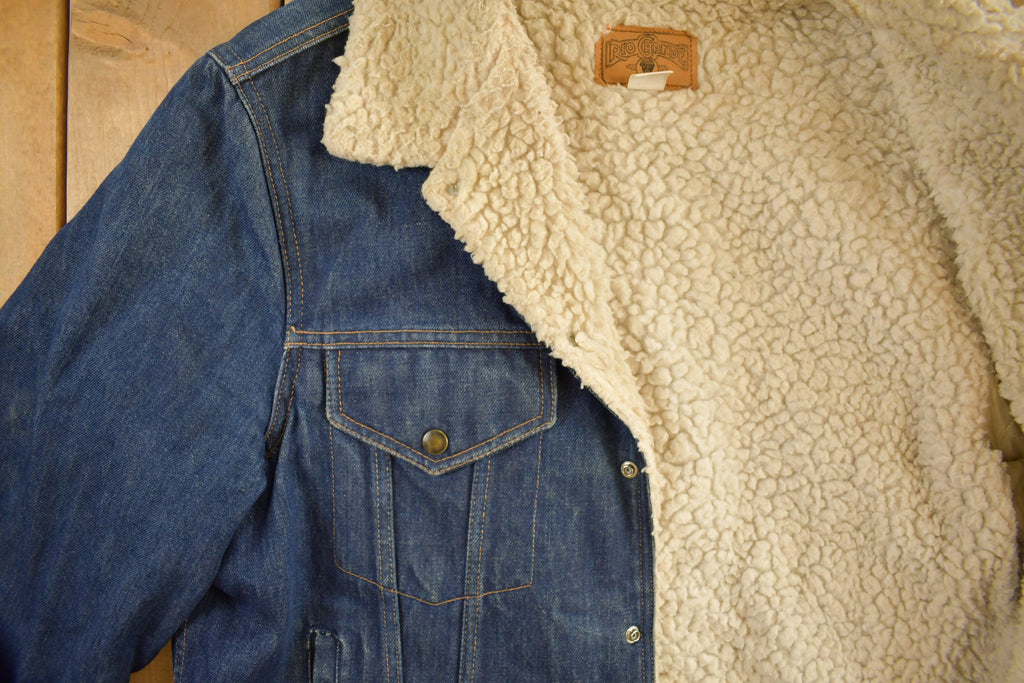 Vintage 1990s Rio Grande Outerwear Sherpa Lined Denim Jacket