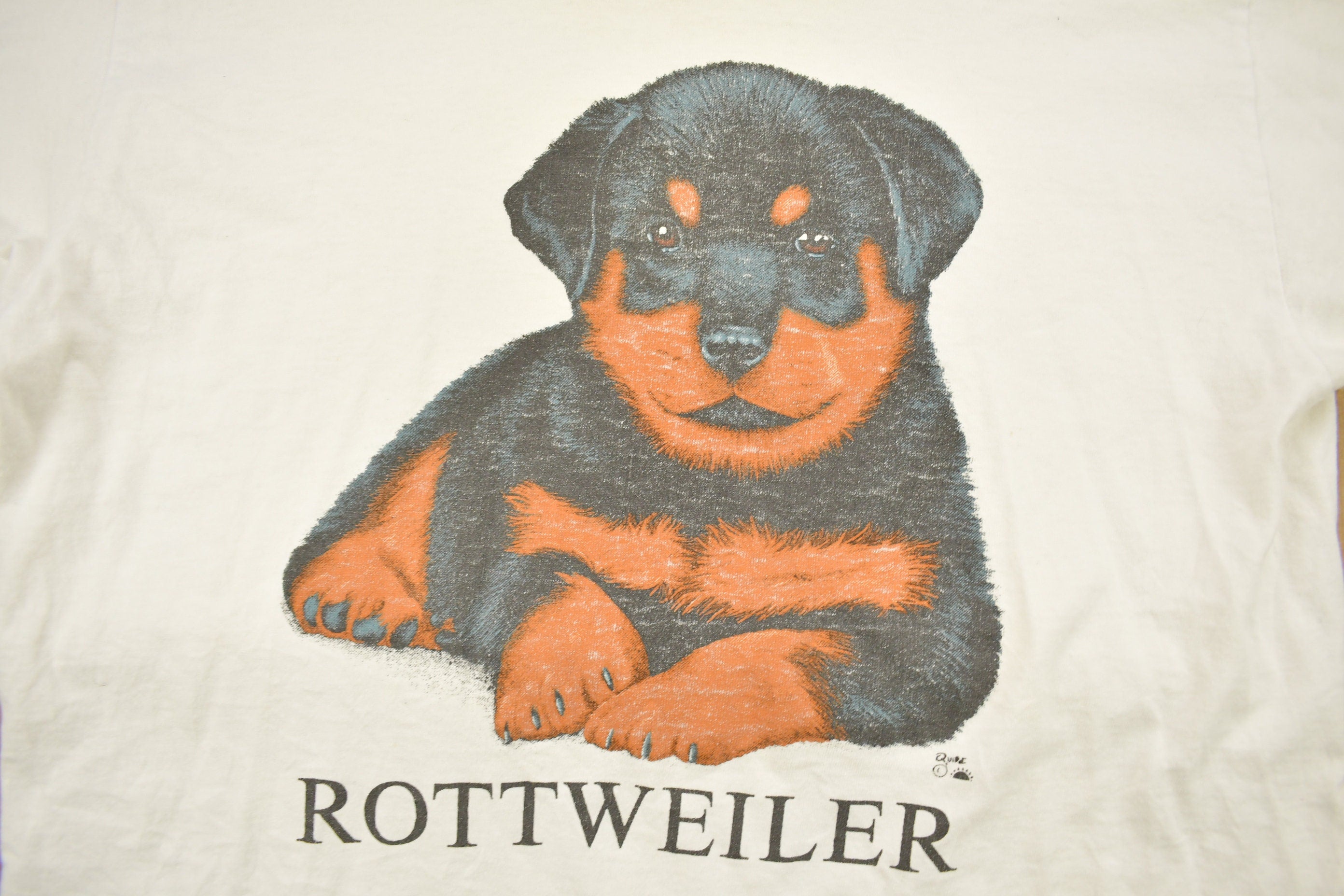 Vintage 1990s Rottweiler Puppy Graphic T-Shirt