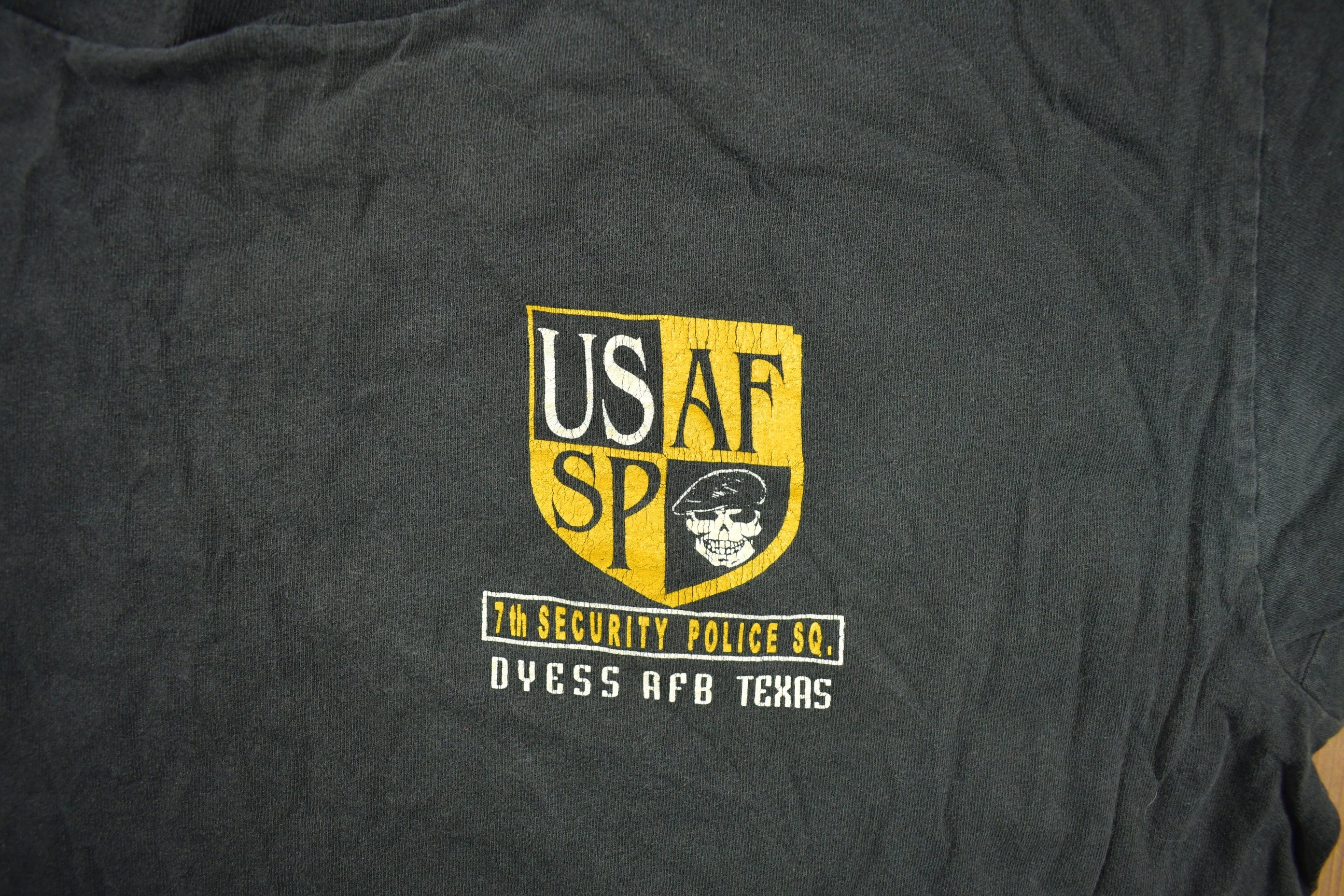 Vintage 1990s US AF SP Security Police Graphic T Shirt  Vintage Texas T Shirt  Graphic Tee  Single Stitch  Made In usa