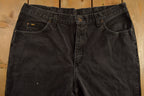 Vintage 1990s Lee Black Denim Straight Leg Jeans Size 36 x 29