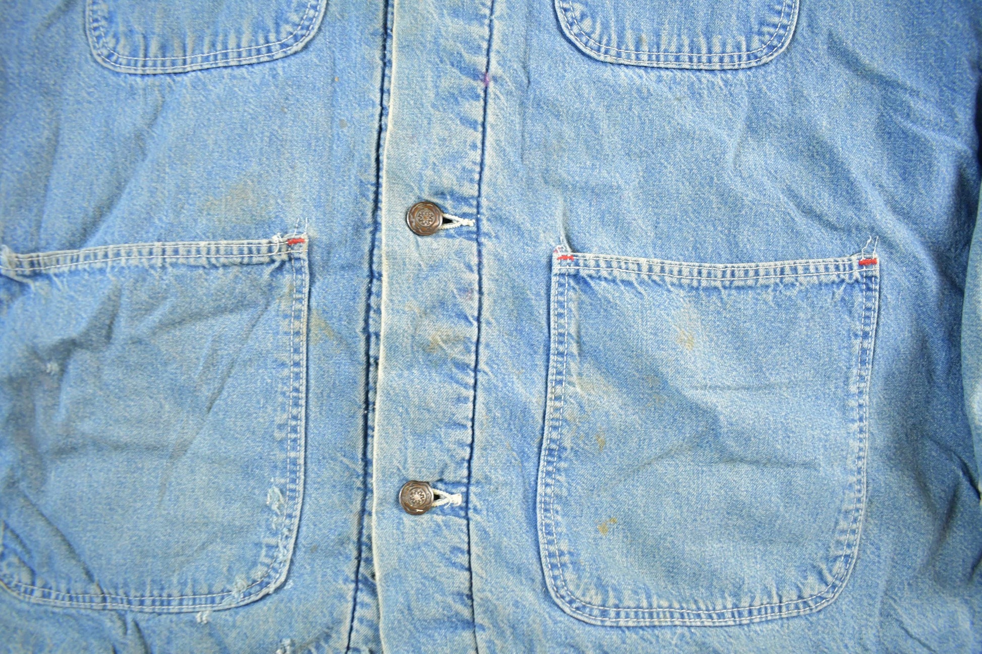 Vintage 1980s Big Mac Blanket Lined Denim Chore Coat Men's Large