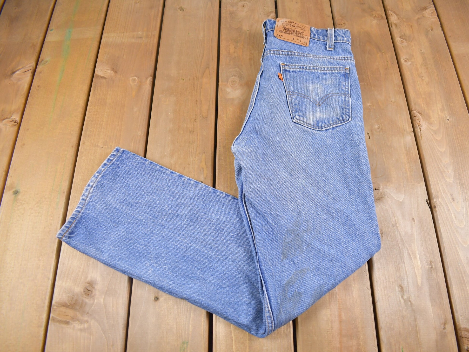 True Vintage 1970s Levi's Orange Tab Jeans Size 32 x 31