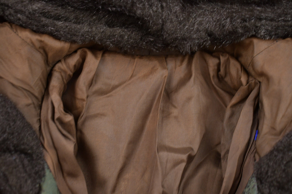 Vintage 1980s Brown Faux Fur Coat