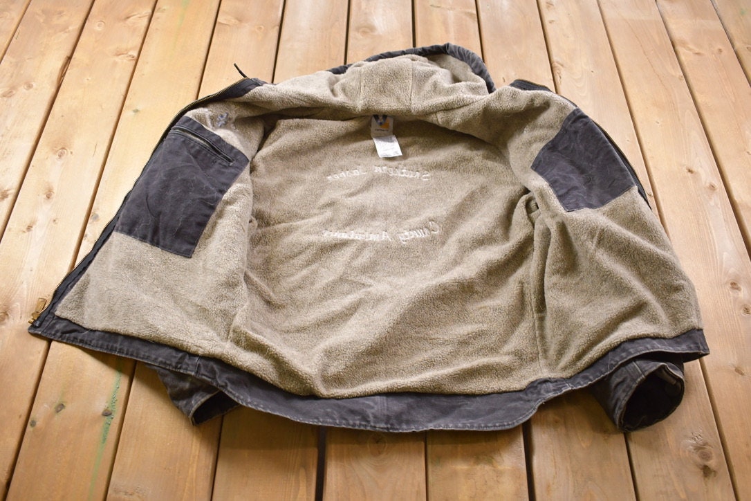 Vintage 1990s Carhartt Sherpa Lined Southern Jasper Country Ambulance Embroidered Sierra Sandstone Jacket