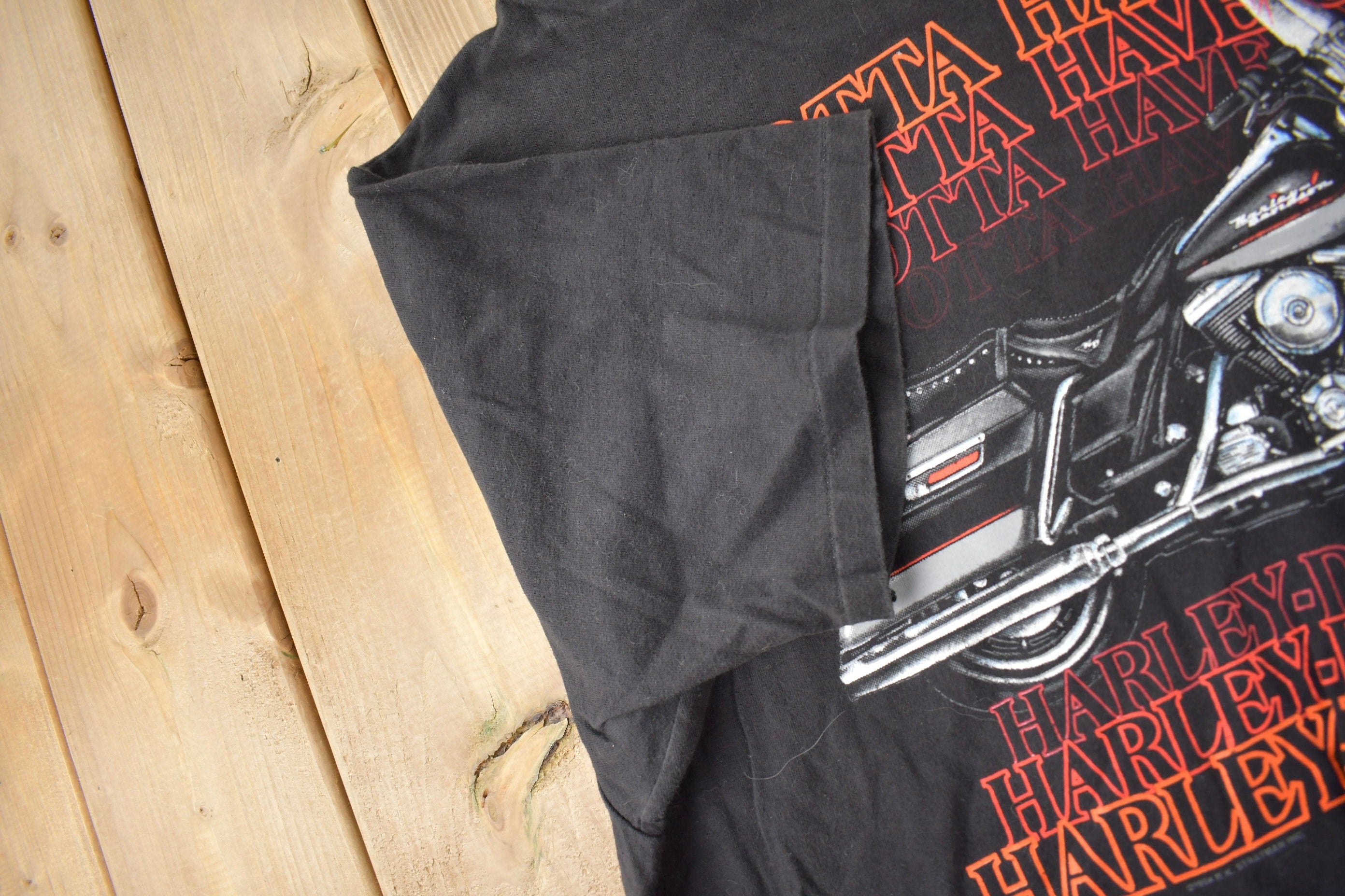 Vintage 1994 Harley Davidson Motorcycles Syracuse New York Single Stitch Graphic T-Shirt Made In USA