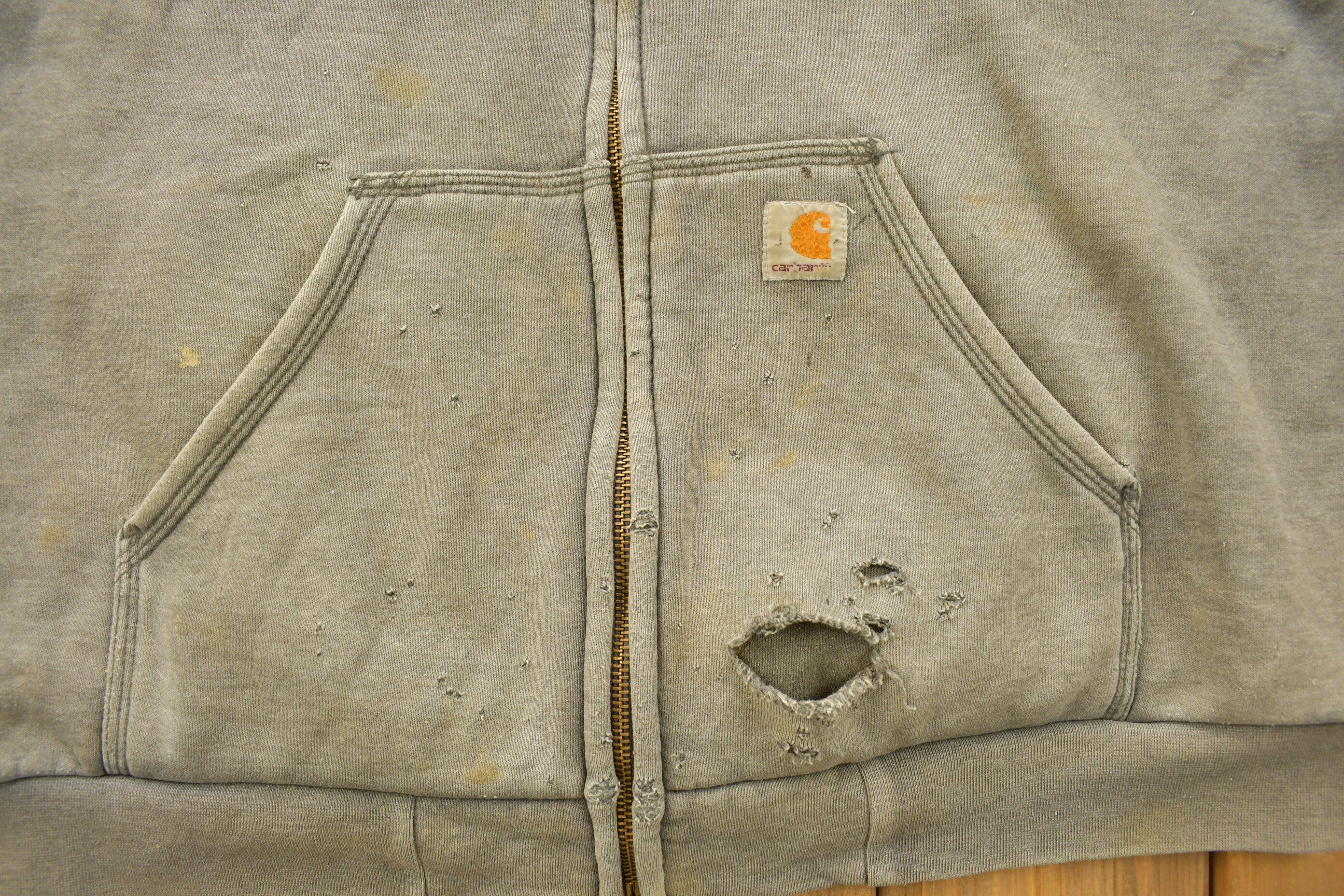 Vintage 1990s Carhartt Heavy Weight Sun Faded Zip Up Hoodie