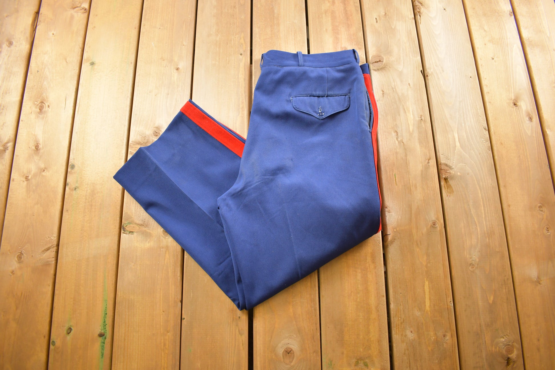 Vintage 1969 Man's Wool Gabardine Blue Type II Class 7 Military Pants Size 38 x 22