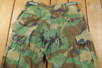 Vintage 1990 Army Woodland Camouflage Cargo Pants Size 27-31 x 32