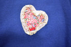 Vintage 1990s 3D Hearts Floral Embroidered Crewneck Sweatshirt