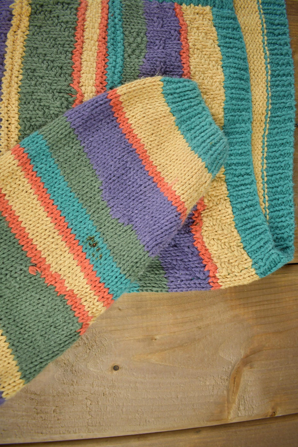 Vintage 1990s Striped Knit Cardigan Sweater