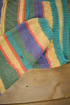 Vintage 1990s Striped Knit Cardigan Sweater