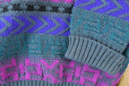 Vintage 1980s Meister Knit Abstract Pattern Crewneck Sweater  90s Crewneck  Preppy Knits  Wool Blend  Cotton Blend