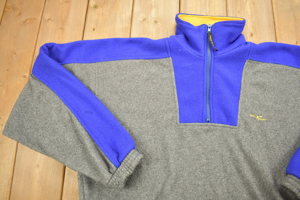 Vintage 1990s Pro Sport Quarter Zip Fleece Sweater