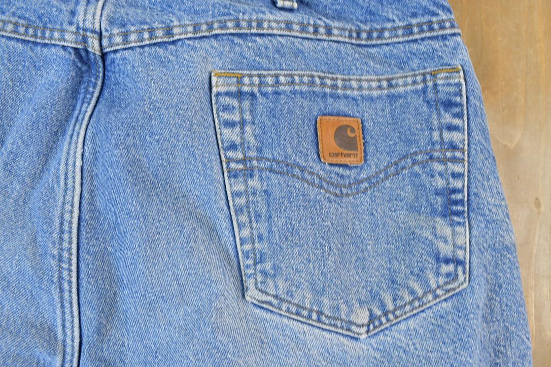 Vintage 1990s Carhartt Fleece Lined Denim Jeans Size 36x34