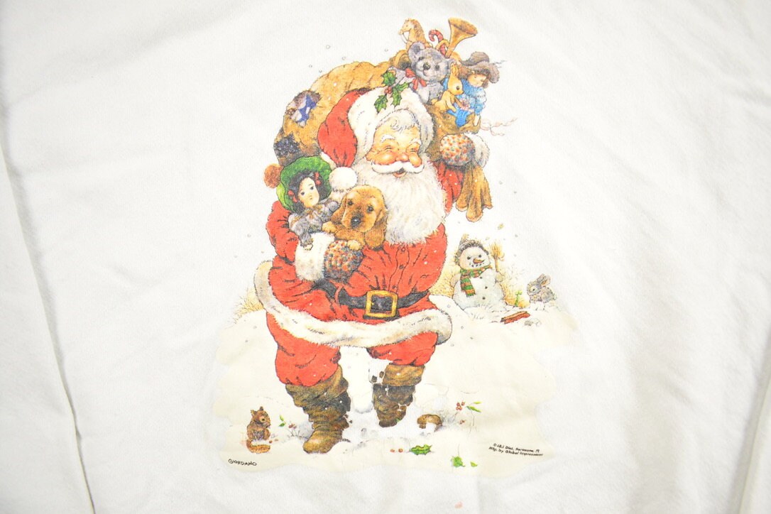 Vintage 1990s Father Christmas Graphic Crewneck Sweatshirt