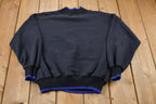 Vintage 1990s Sports Accent Geometric Patchwork Mockneck Sweatshirt
