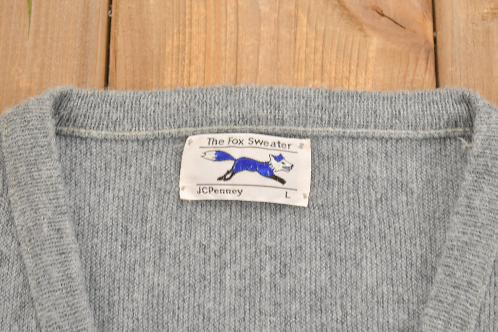 Vintage 1990s The Fox JC Penney Knit V-Neck Sweater