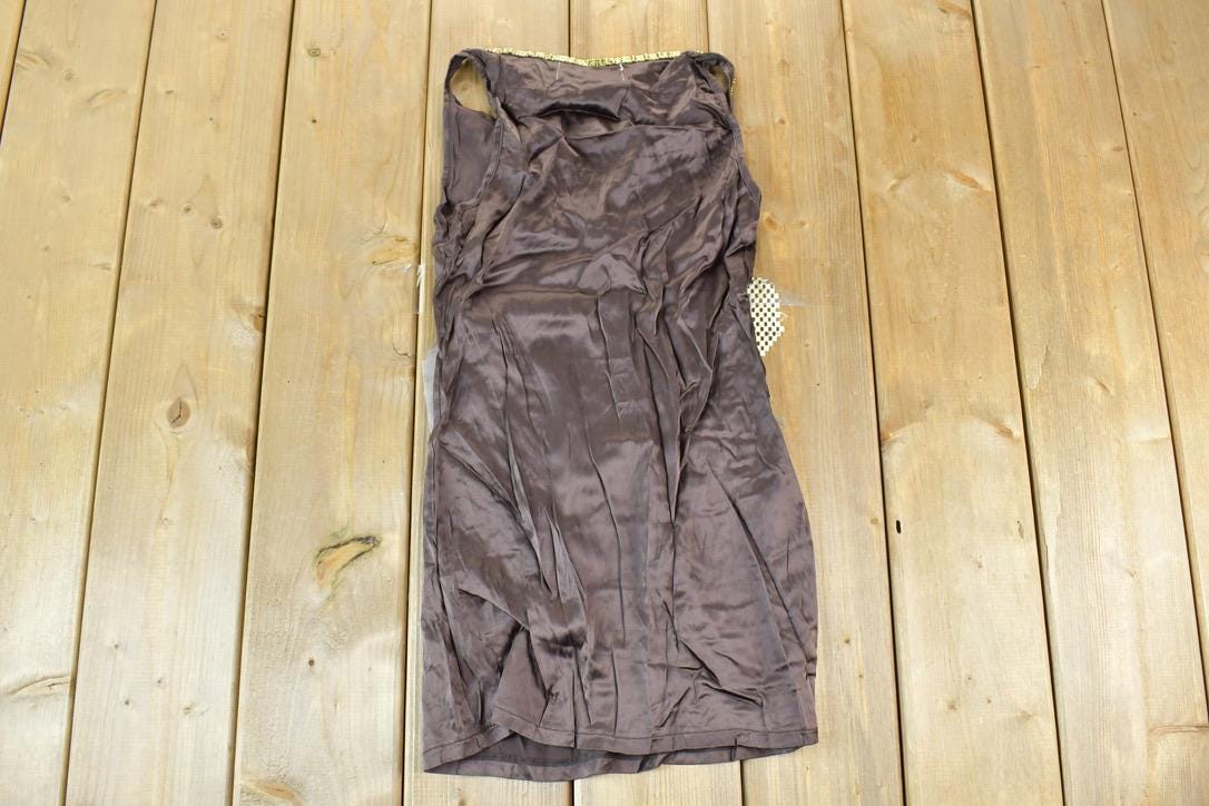 Vintage Y2K Vigos Yellow Gold Studded Mini Dress / Y2k Vintage Bedazzled Tops / Retro Womenswear / Mod Fashion