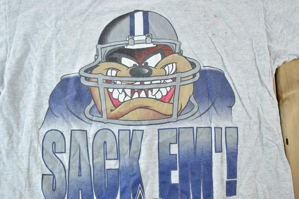 Vintage 1996 Taz Sack Em Disney Cartoon Promo T-Shirt