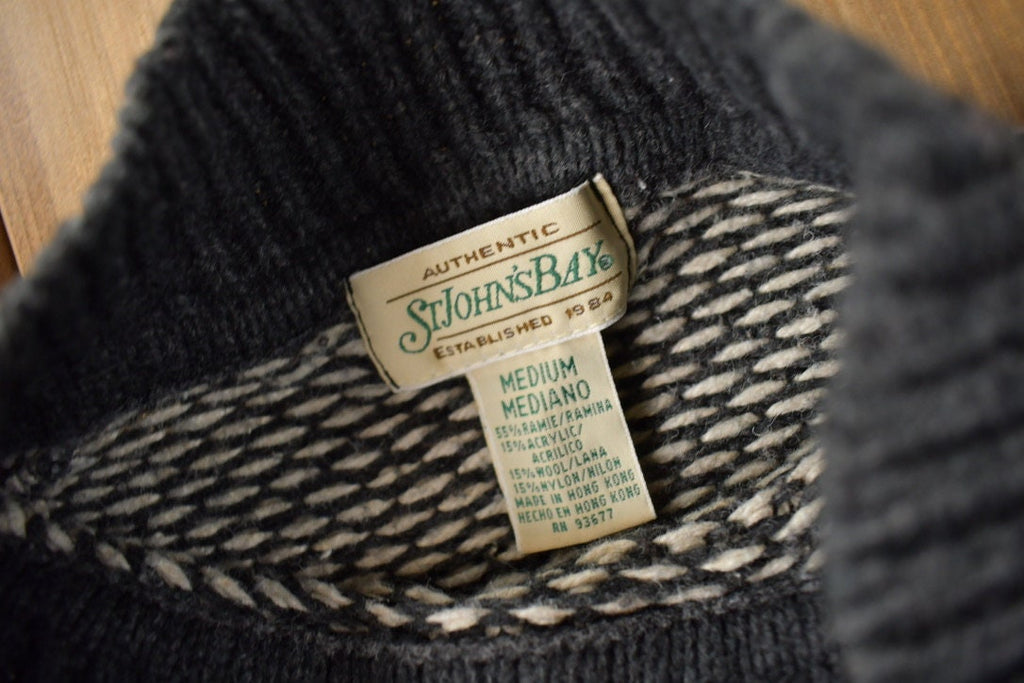 Vintage 1990s St. Johns Bay Knit Pattern Mockneck Sweater