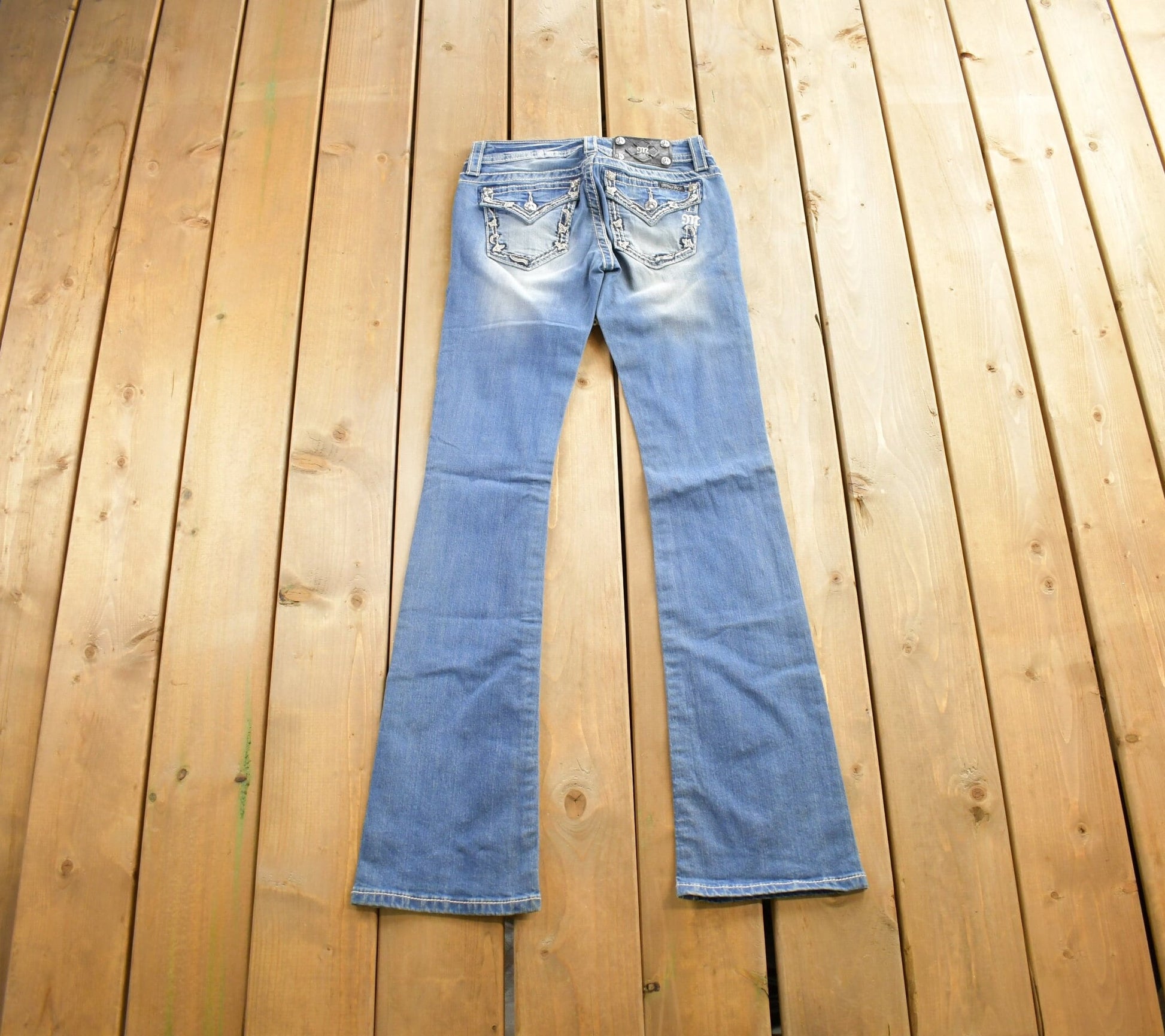 Vintage Y2K Miss Me Faded Low Rise Jeans Size Boot Cut Size 26x33