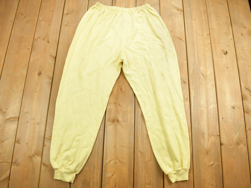 Vintage 1980s Hungry Panda Themed Yellow Sweatpants 26 x 25.5