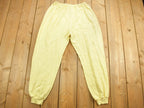 Vintage 1980s Hungry Panda Themed Yellow Sweatpants 26 x 25.5