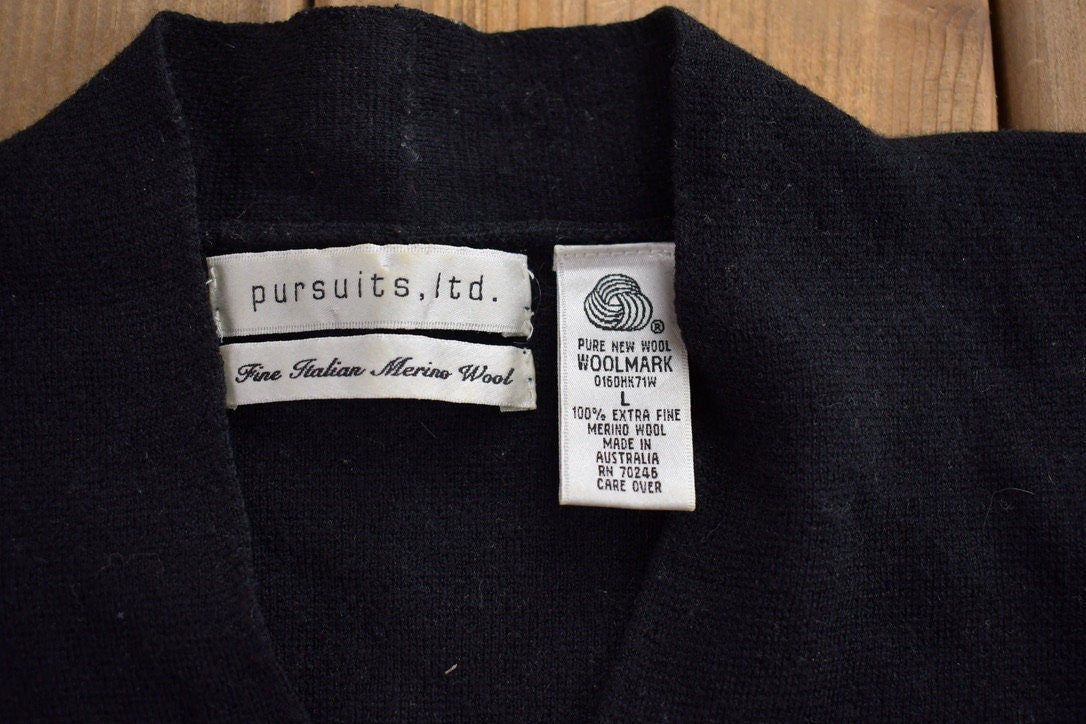 Vintage 1990s Knitted Striped V Neck Sweater