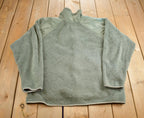 Vintage 1990s Green Fuzzy Fleece Sweater Made In USA