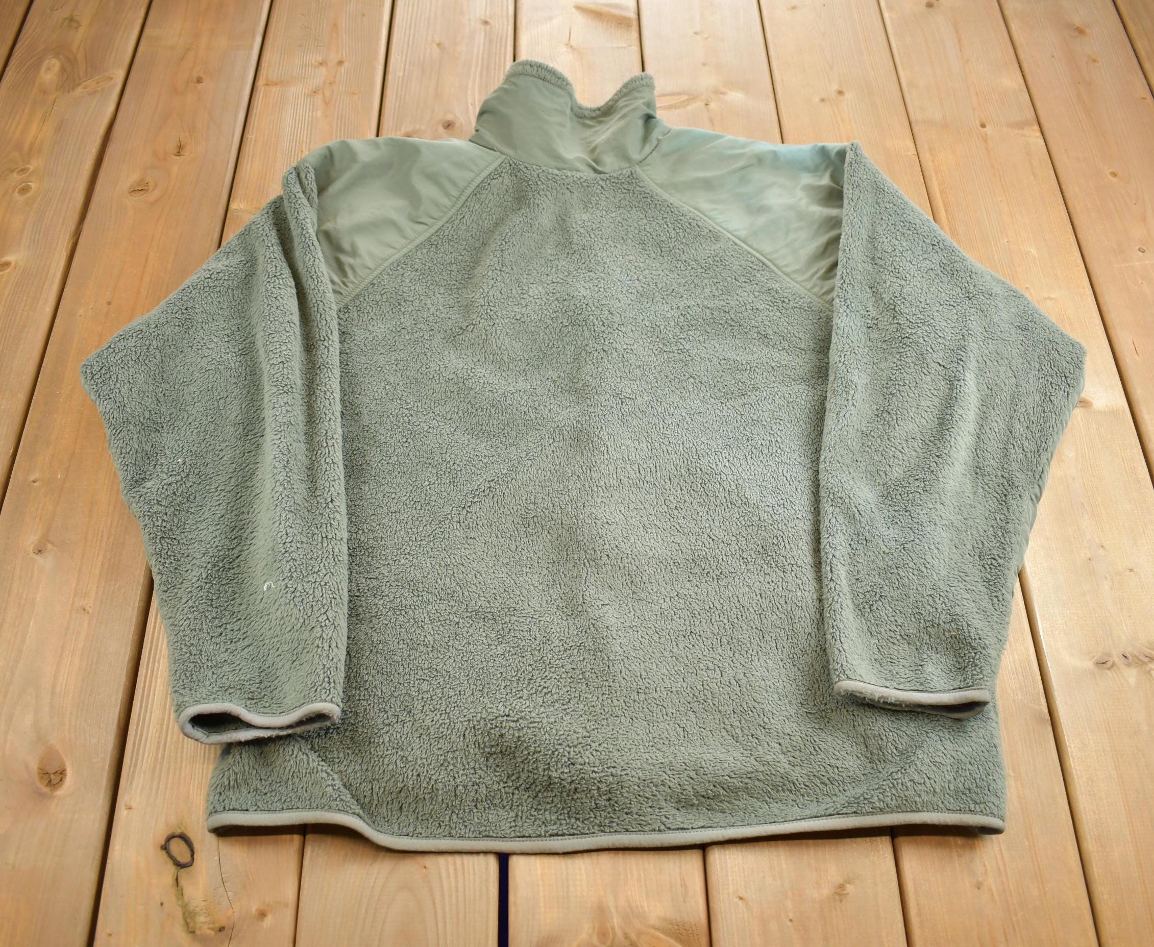Vintage 1990s Green Fuzzy Fleece Sweater Made In USA