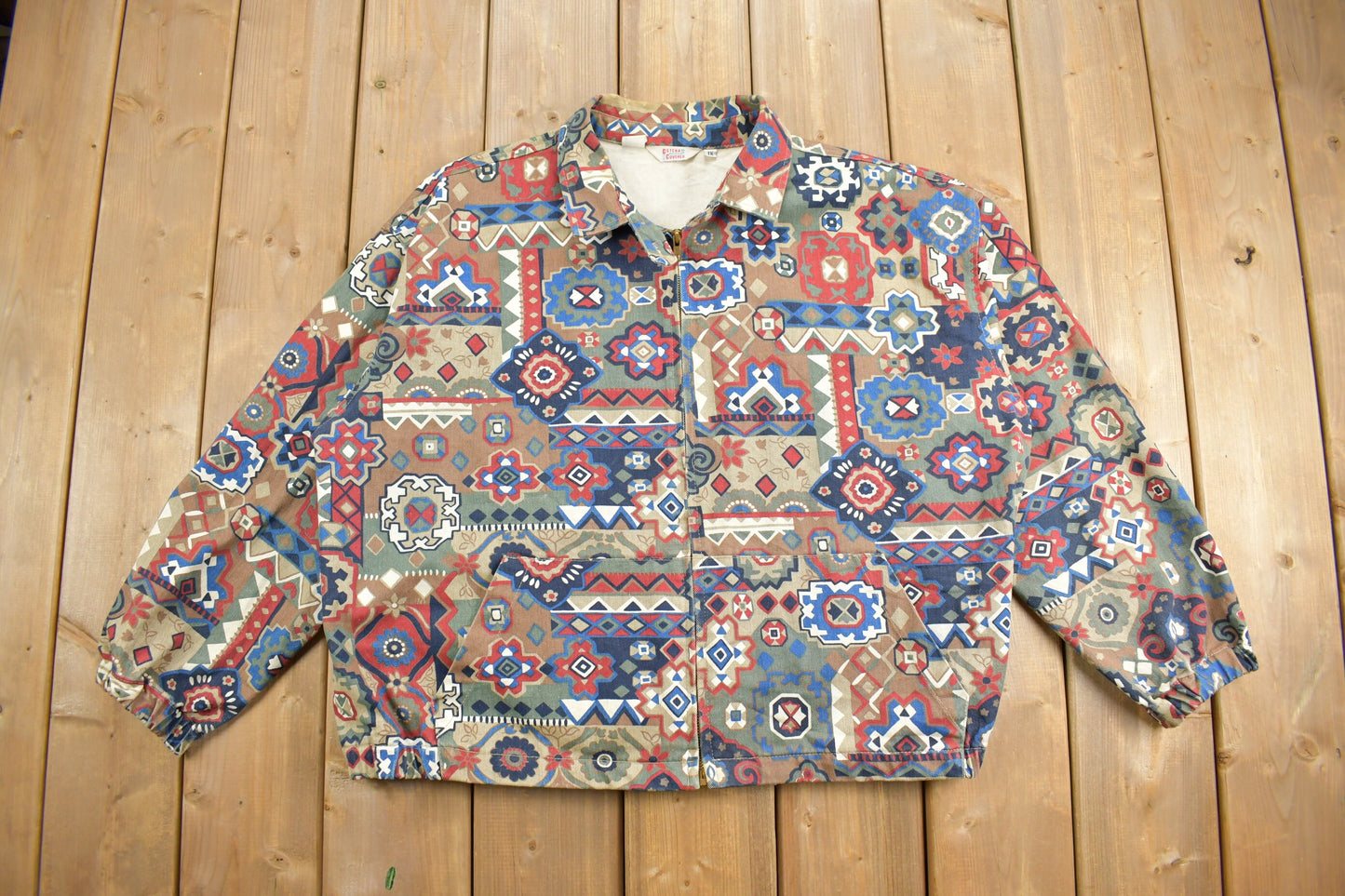 Vintage 1980s Gotcha Covered Harrington Jacket / 80s Jacket / Streetwear / Made in USA / Southwestern / Abstract