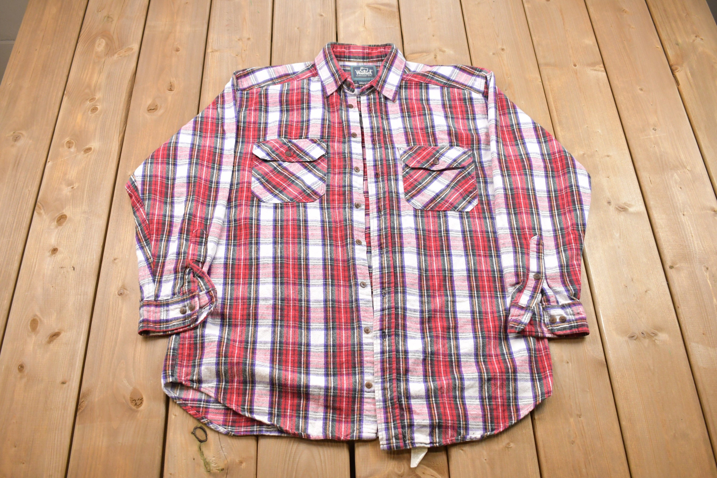 Vintage 1990s Woolrich Plaid Button Up Shirt