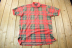 Vintage 1990s Polo By Ralph Lauren Plaid Golf Shirt