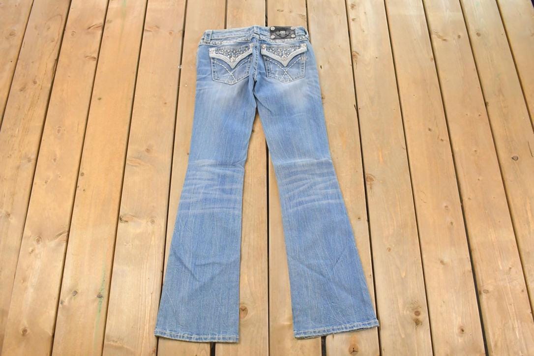 Vintage Deadstock Y2K Miss Me Bedazzled Low Rise Jeans Women's Size 26x31