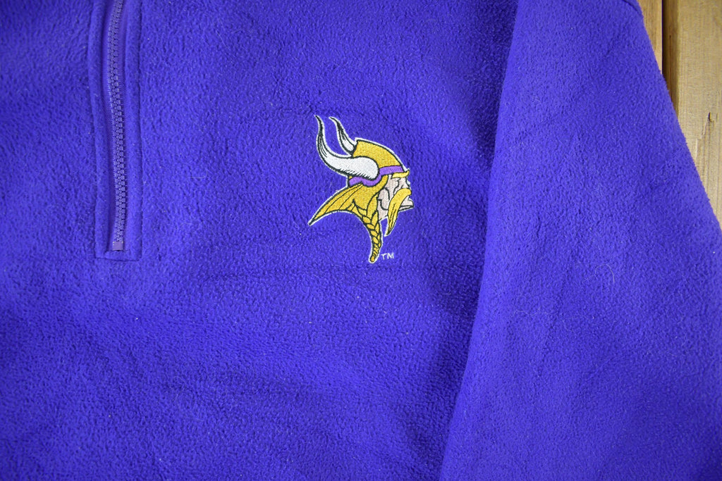 Vintage 1990s Minnesota Vikings Fleece Quarter Zip NFL Sweater Mens XL