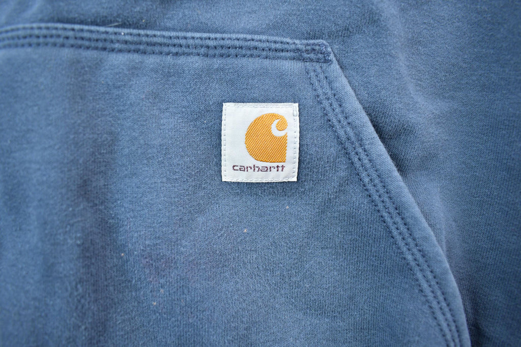 Vintage Distressed Carhartt Full Zip Fleece Lined Hoodie Sweatshirt