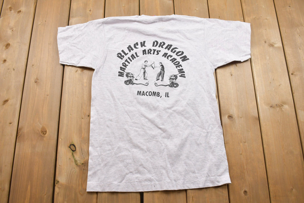 Vintage 1990s Black Dragon Martial Arts Graphic T-Shirt