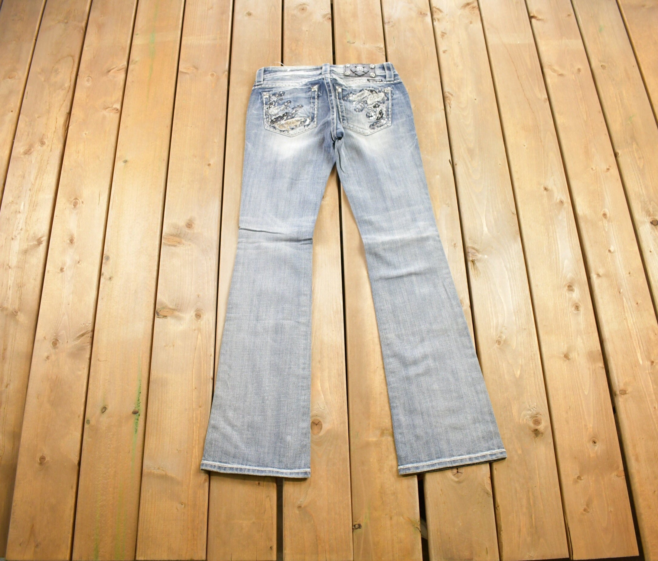 Vintage Y2K Miss Me Bedazzled Low Rise Jeans Size 26x32