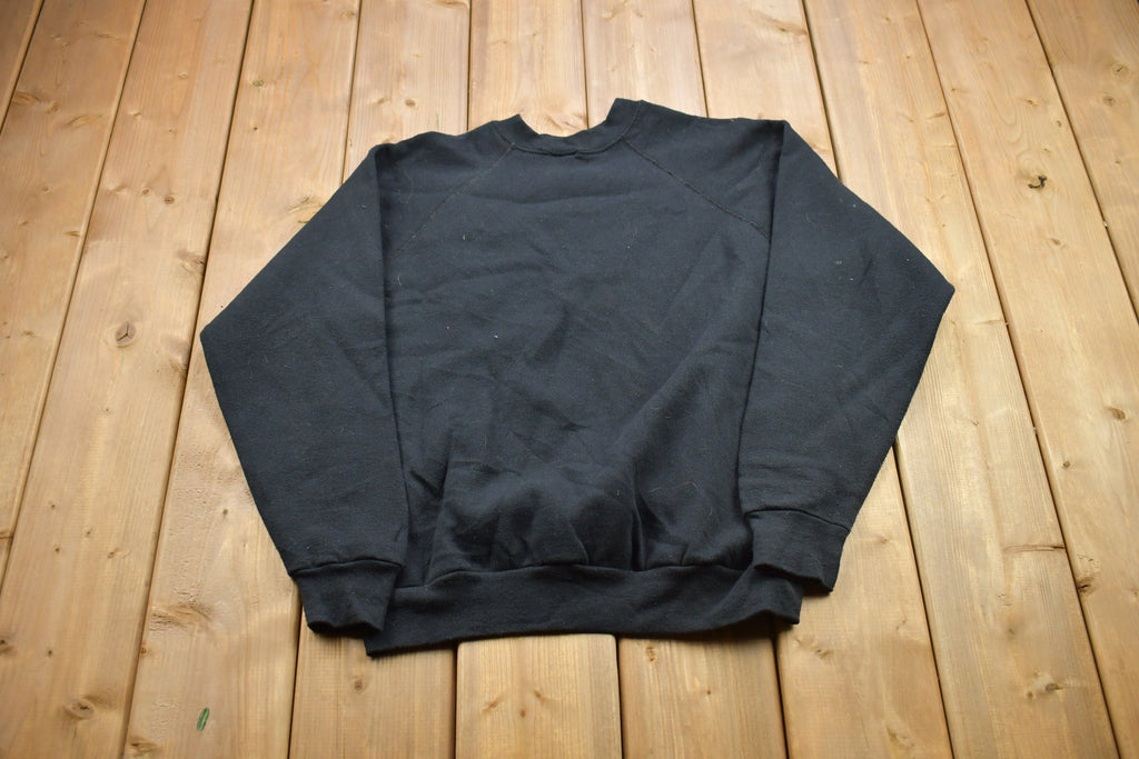 Vintage 1990s Blank Black Tultex Crewneck Sweatshirt