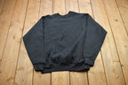 Vintage 1990s Blank Black Tultex Crewneck Sweatshirt