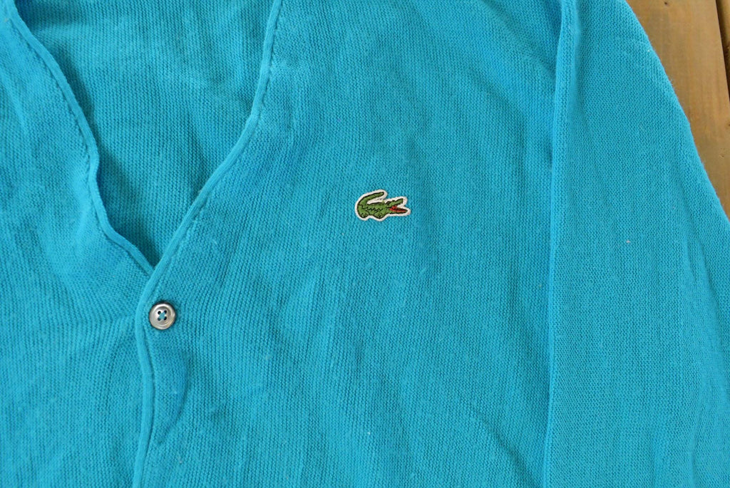 Vintage 1980s Izod Lacoste Knit Cardigan Sweater Men's XL